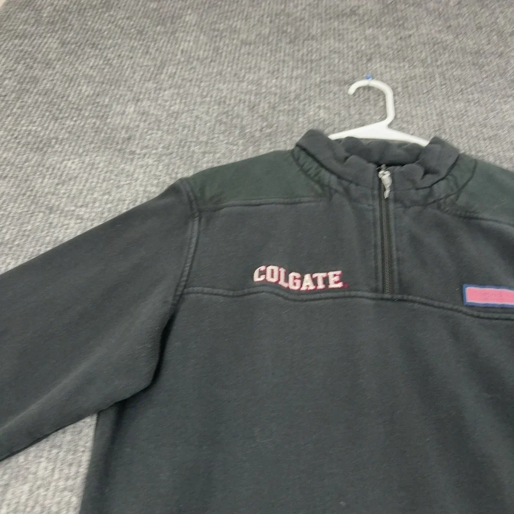 Colgate Vineyard Vines Pullover Mens S Black Cotton Quarter Zip Preppy Casual